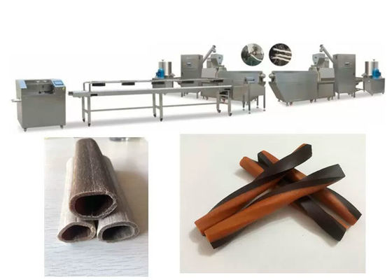 Skręcona karma do żucia dla psów 250 kg / h Maszyna do przysmaków dla zwierząt