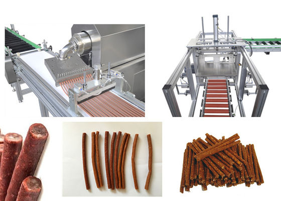 SUS304 Dog Auto Meat Strips Pet Food Production Line / Pet Chews Extruder 20kw