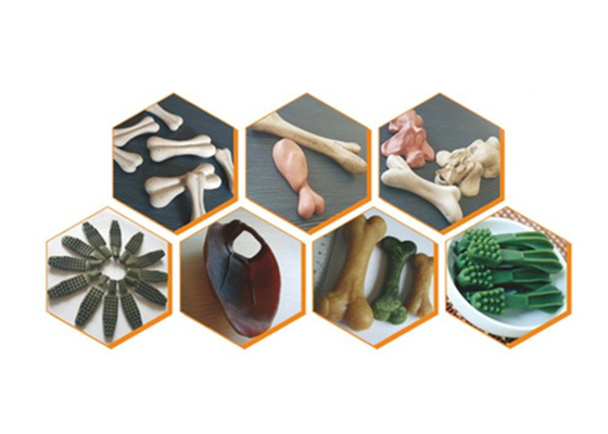 Różne kształty Dog Treats Pet Injection Molding Machine, maszyna do wytłaczania paszy