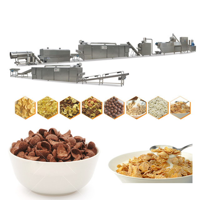 Kellogg Breakfast Płatki kukurydziane Płatki Linia przetwarzania Stailess Steel Siemens Motor PLC