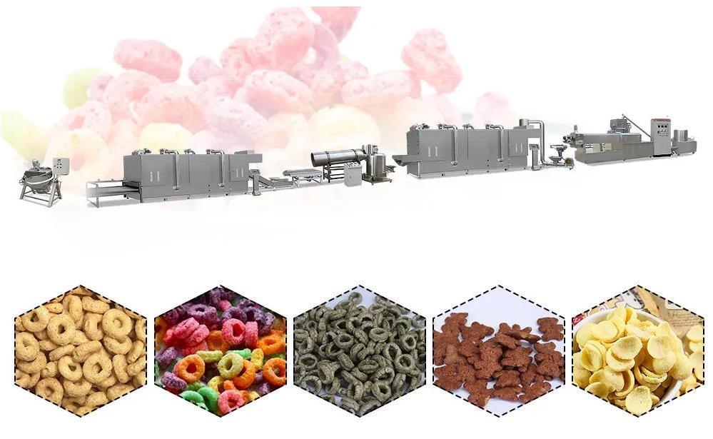 Sterowana przez PLC automatyczna linia do produkcji ekspandowanych płatków kukurydzianych