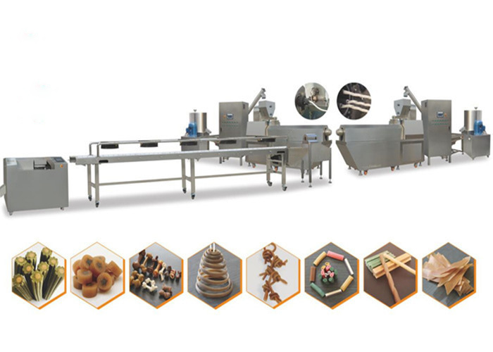 Bi - Color Twist Shaped Dog Food Wytłaczanie Machine Treats Snack Processing Line