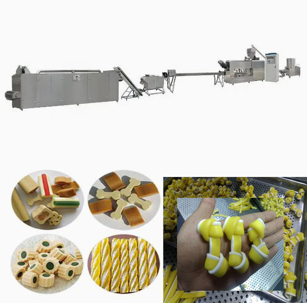Small Bone Dog Treats Snacks Extruding Line Twist Dental Care Treats Making Machine